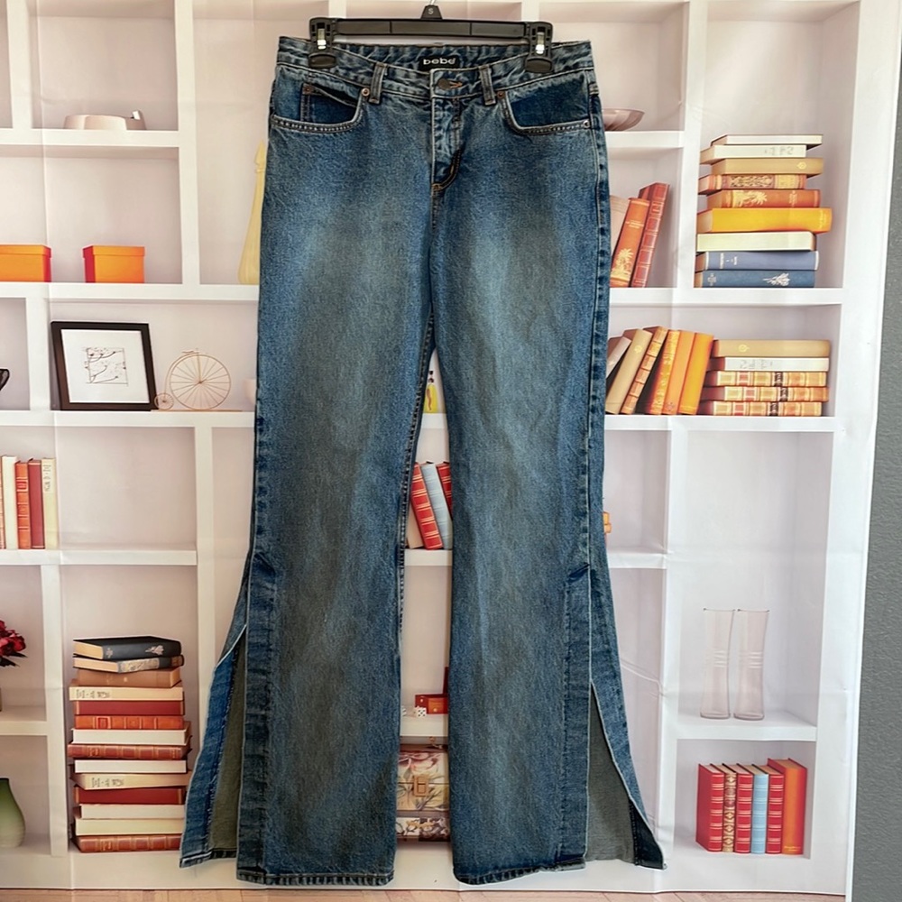 Vintage Bebe Moda Slip Open Bottom Bell Jeans, Size 6
